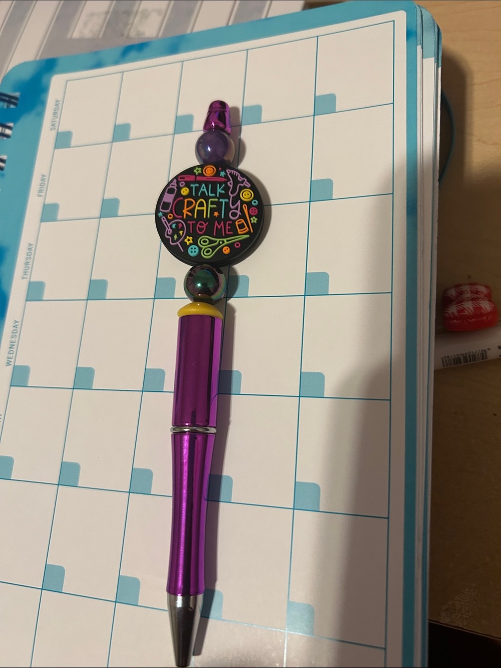 Purple Decorative 'Talk Crafty to Me' Pen